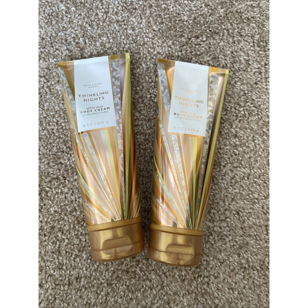 BATH & BODY WORKS TWINKLING NIGHTS ULTRA SHEA BODY CREAM LOTION 8 OZ Set Of 2